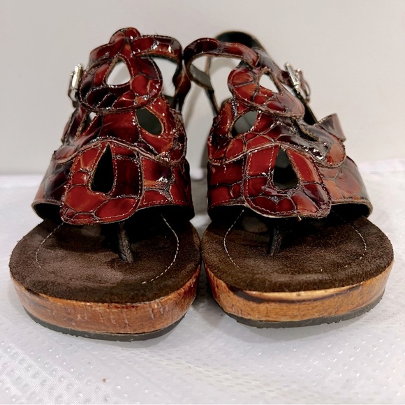 Donald J Pliner Women’s Sz 7 Tortoise Shell Platform Wedge Made in Italy - Picture 4 of 16
